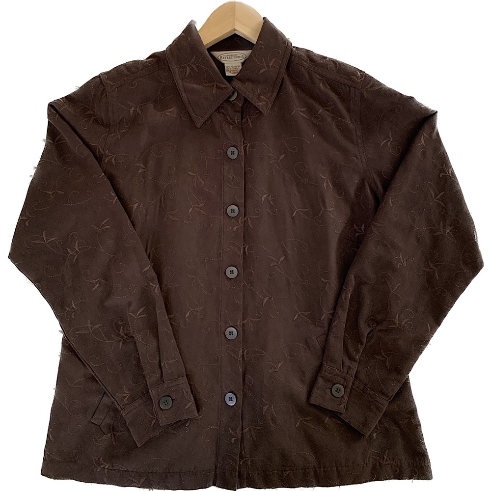 Northern Reflections Soft Brown Embroidered Shacket
